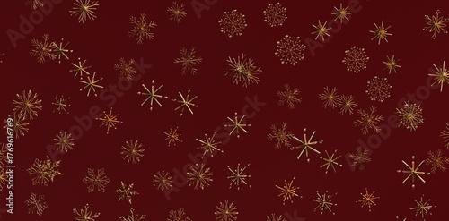 Elegant gold snowflakes on ...