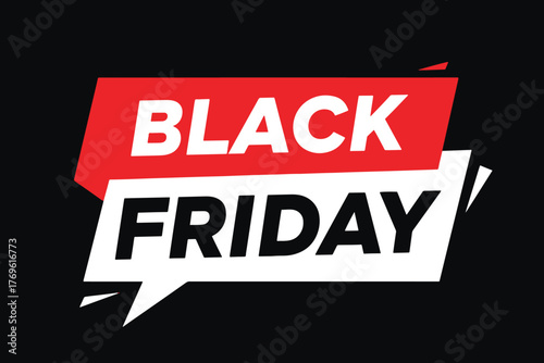 A striking black friday graphic featuring bold typography and contrasting colors, ideal for promotional materials and seasonal marketing campaigns vector illustration