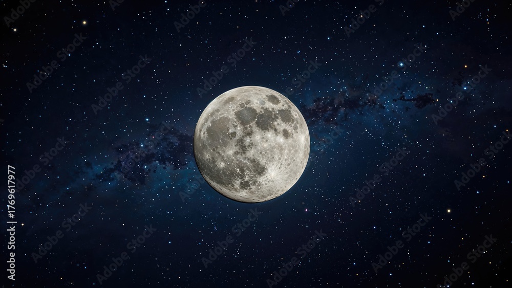 Fototapeta premium August Sturgeon Moon observed in sky, space, moon, wallpaper, galaxy, night, universe, astronomy, planet, lunar