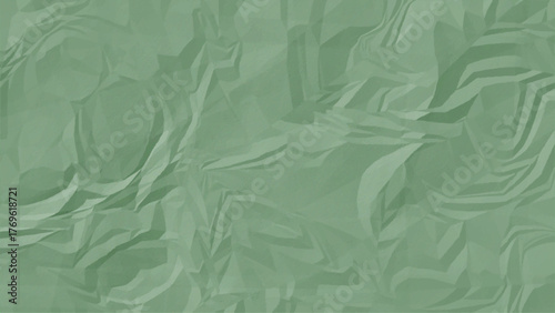 Green Wrinkled Paper Texture – Crumpled Folded Paper Texture Background for Vintage, Grunge, and Minimal Design Projects. Colorful crumple or wrinkled paper texture vector background.