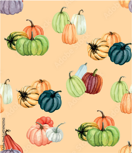 seamless pattern with pumpkins