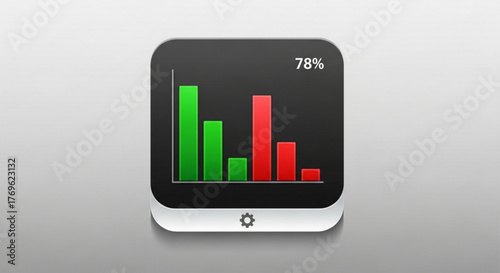 App icon displaying a bar graph with green and red bars and 78 indicator