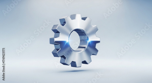 Shiny metallic gear, representing mechanism and engineering