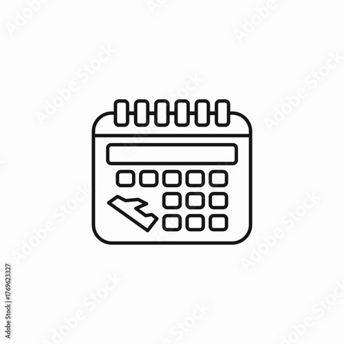 calendar airplane travel icon sign vector