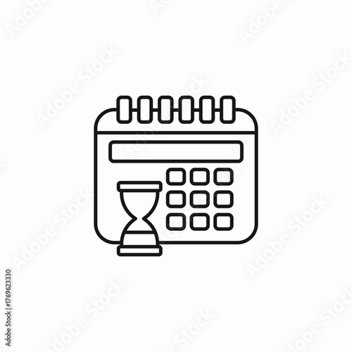 calendar deadline time icon sign vector