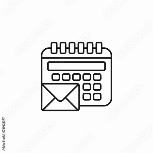 calendar email schedule icon sign vector