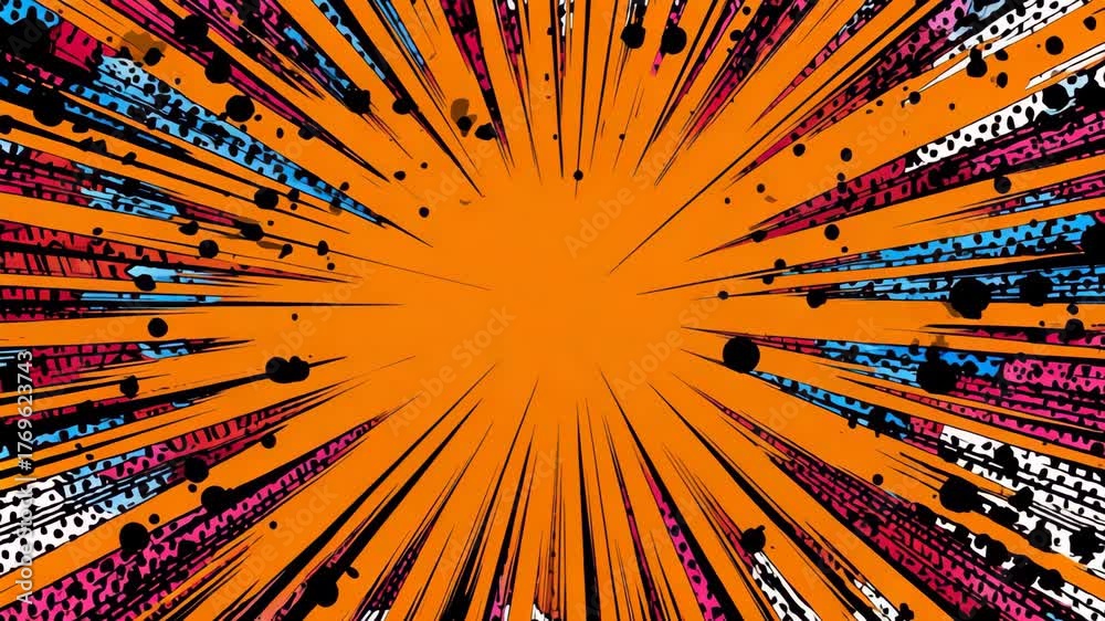 Dynamic explosion of colors and patterns in graphic design art Stock ...