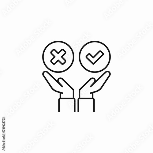 decision choice result icon sign vector