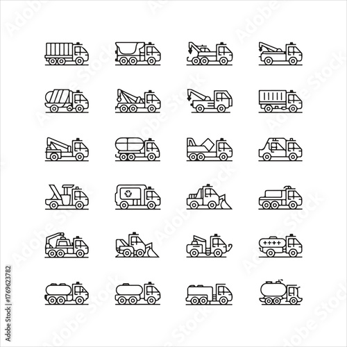 vintage hand drawn transport icon set for design