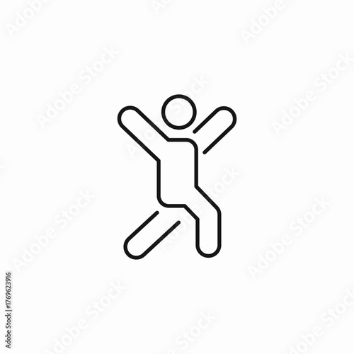 excited jumping happiness icon sign vector