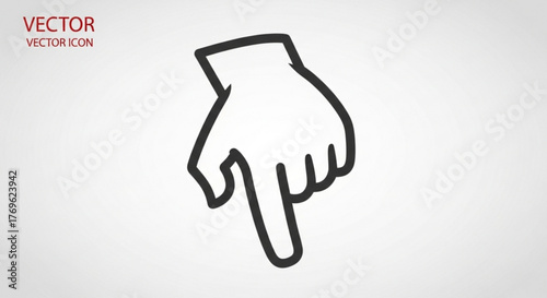 Hand cursor pointing down for user interface