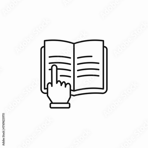 finger pointing manual icon sign vector