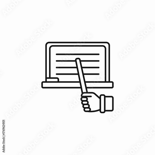 hand pointer teaching icon sign vector