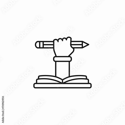 hand writing on book icon sign vector