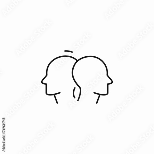 opposing viewpoints heads icon sign vector