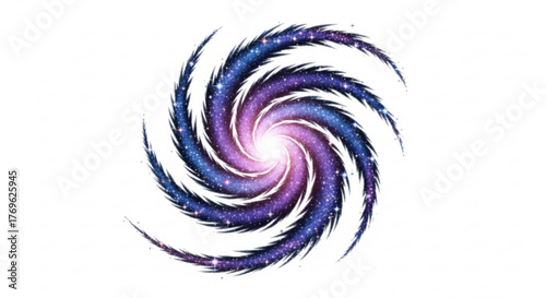 Swirling galaxy with purple, blue and pink colors