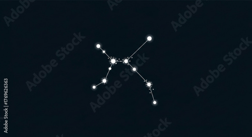 Illustration of the constellation taurus against a dark blue background