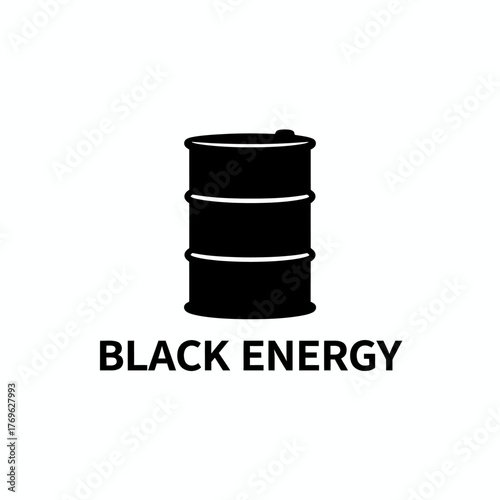 Black Oil Drum Industrial Icon