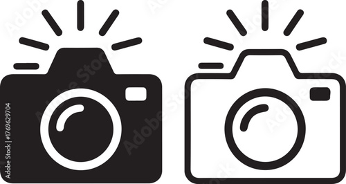photography camera line art signs, vector illustration. photo camera in flat style symbol. photo camera icon. camera photography icon.