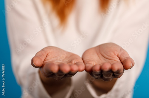 Close-up of a person's open...