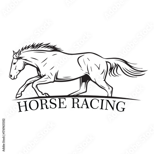 horse racing sport logo design