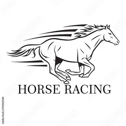 horse racing sport logo design