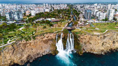 Antalya city center, Antalya's famous cliffs drone images, Düden Waterfall, Karpuzkaldıran Waterfall
