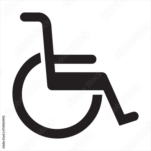Black and white silhouette of a wheelchair symbol representing accessibility and disability support services
