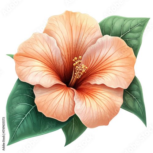 Trumpet Creeper Flower, depicted as a playful cartoon in whimsical style, isolated on a white background.