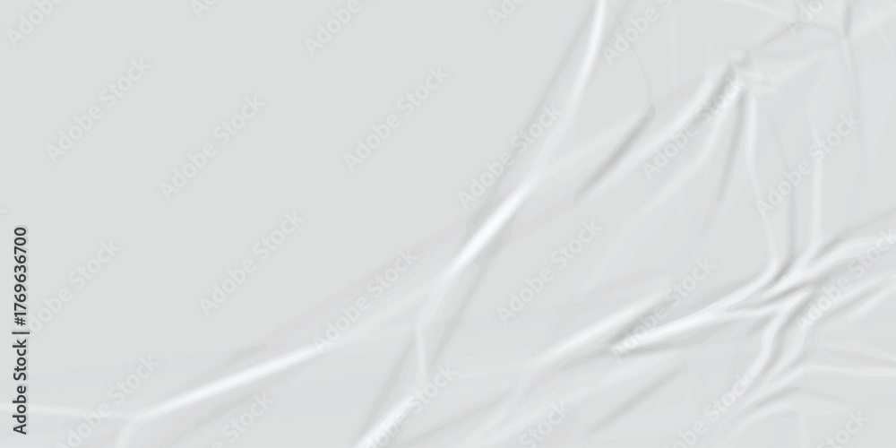 Fototapeta premium Abstract white paper crumpled panorama white paper texture background, crumpled pattern texture fabric scrapbook... 