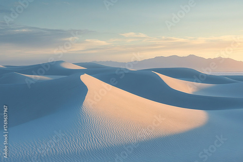 Fototapeta Naklejka Na Ścianę i Meble -  Sand dunes mixed with salt flats creating contrasting patterns