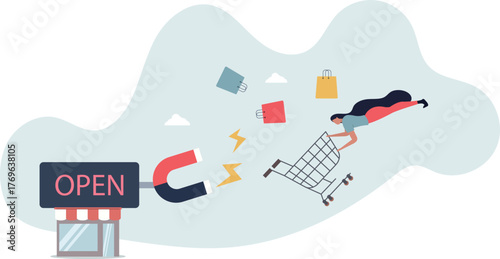 Customer retention, marketing or promotion to draw customer to return and buy more products, drive sale growth or attract new target, engagement concept.life and employment of people.