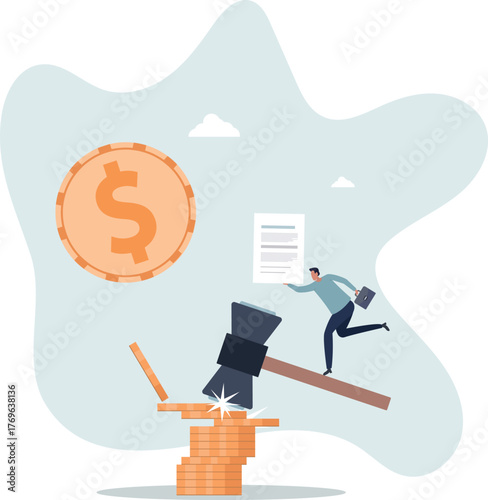 Penalty fine to pay for prohibited legal, charge and expense punishment notice, traffic charge bill concept.life and employment of people.