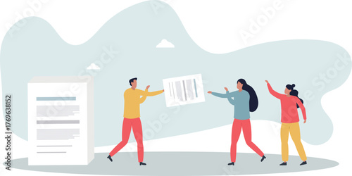 Work delegation, manager distribute work assignment to team member colleagues, assign tasks, job or project to staff responsibility concept.life and employment of people.