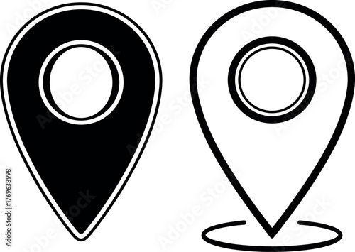 Modern graphical representation of geographical location pins, perfect for displaying precise points of interest, navigation routes, and address markers on digital maps