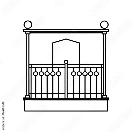 A balcony line art vector illustration