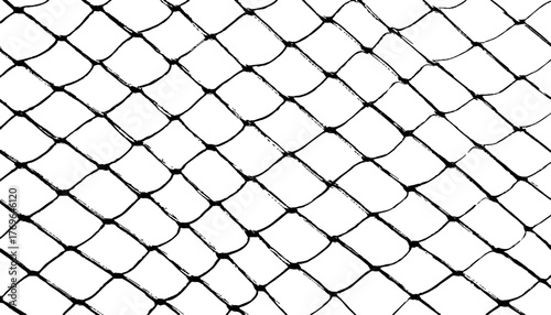 The texture of the metal mesh on a white background. Cage metal wire on pale white background. Chain link mesh fence pattern isolated on transparent background.