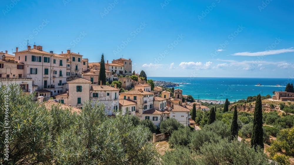Obraz premium Architecture and landscape from southern Italy - Ostuni in Puglia travel, city, landscape, building, beauty, architecture, Italy, old, Europe, tourism