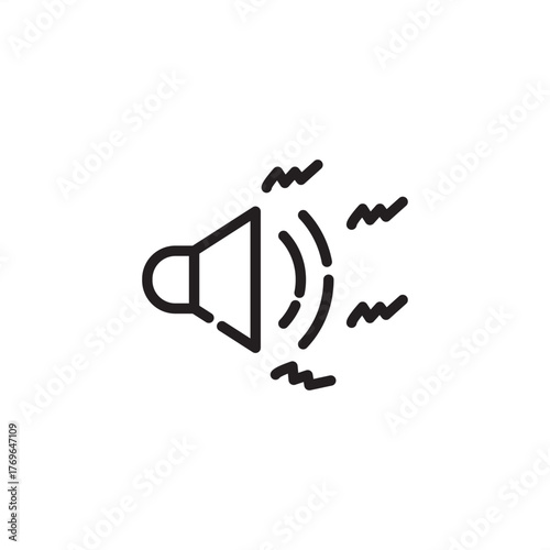 Noise pollution icon symbolizing excessive sound and acoustic disruption, representing modern industrial sound control, specialized environmental health, and regulatory sound level systems.