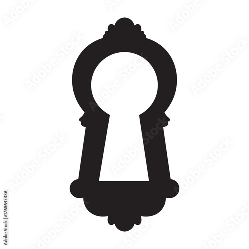 Vintage Keyhole Silhouette on White Background an Elegant Design Element