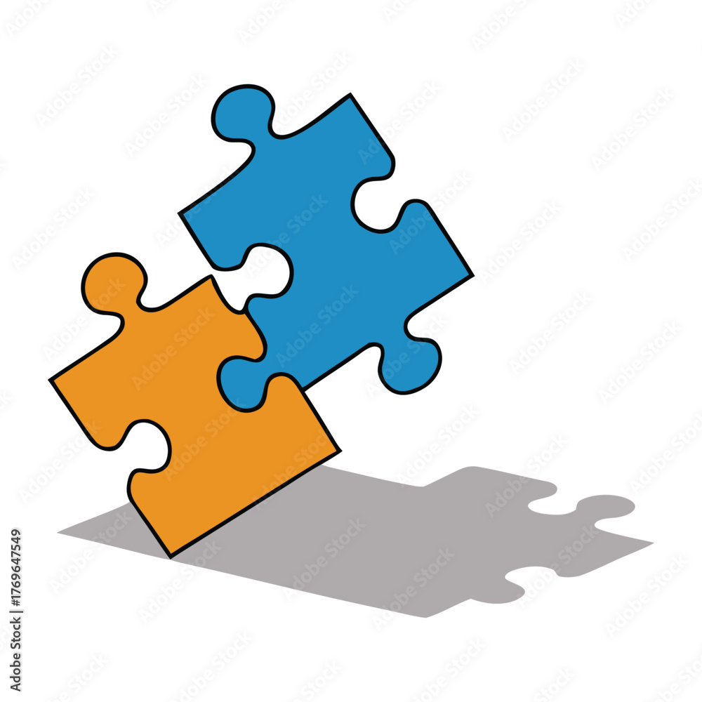 Fototapeta premium A set of puzzle pieces casting soft shadows, symbolizing connection and problem-solving. Perfect for creativity, teamwork, or strategic thinking concepts. 