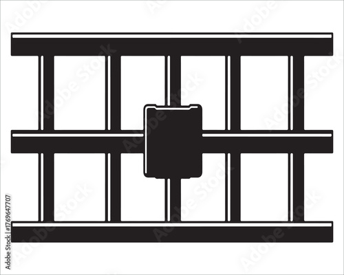 Jail bars window black and white minimalism incarceration concept design