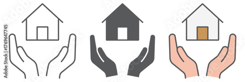 Home insurance icon, estate and property, house care sign, vector graphics, a linear pattern on a white background. editable stroke