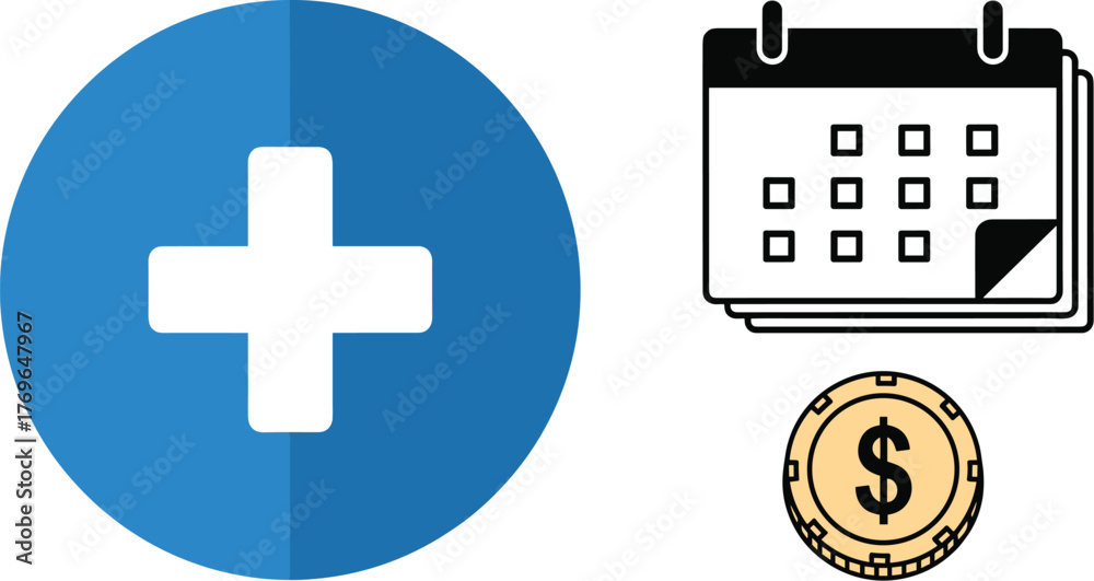 Fototapeta premium Healthcare Appointment Scheduling and Payment Illustration for Financial Planning with Recurring Subscription Billing Reminders, Perfect for Medical Finance, Insurance, & Investment Management in Mode