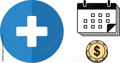 Healthcare Appointment Scheduling and Payment Illustration for Financial Planning with Recurring Subscription Billing Reminders, Perfect for Medical Finance, Insurance, & Investment Management in Mode