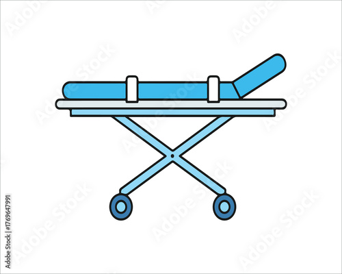 Medical Stretcher Illustration on White Background Emergency Equipment Concept Design