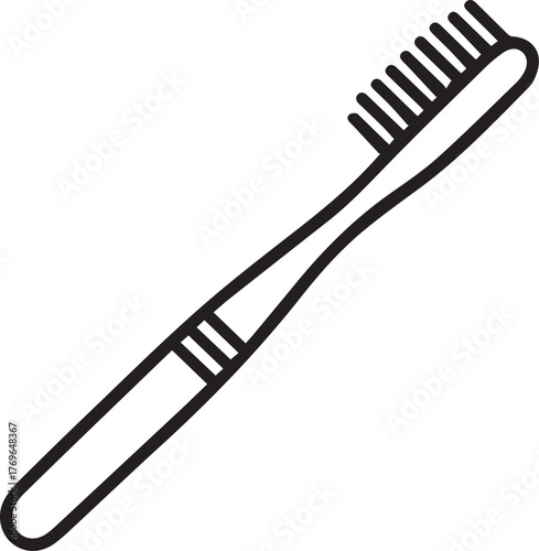 Simple toothbrush icon for dental hygiene promotion, oral care ad, or minimalist bathroom design project, clean living concepts, healthy lifestyle marketing