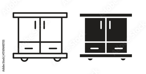 Cabinet icon simple flat trend modern graphic design abstract logotype