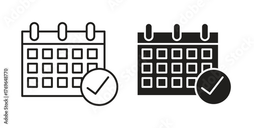 Calendar check icon simple flat trend modern graphic design abstract logotype