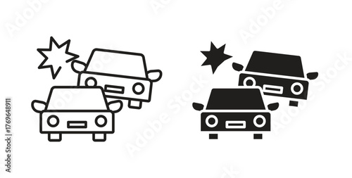 Car crash icon simple flat trend modern graphic design abstract logotype